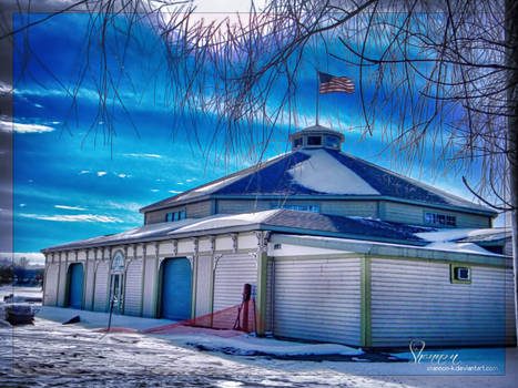 Sunny winter day, the park was closed