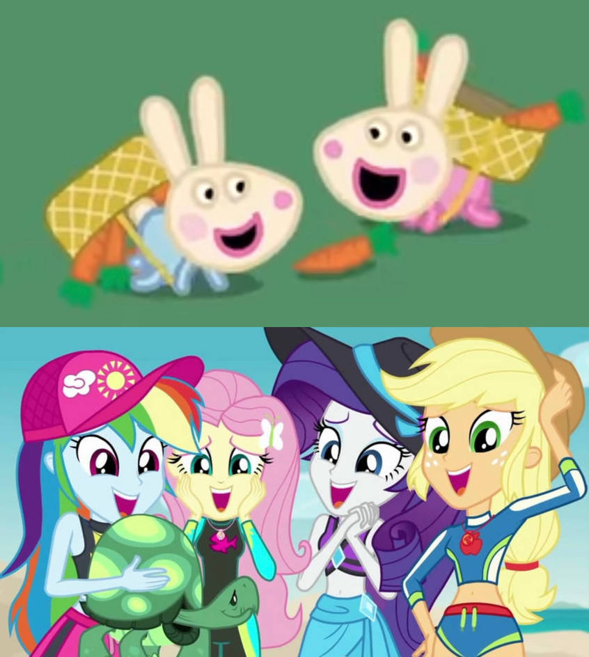 Equestria Girls Find Rosie and Robbie Rabbit Cute by GreenRiver85 on ...