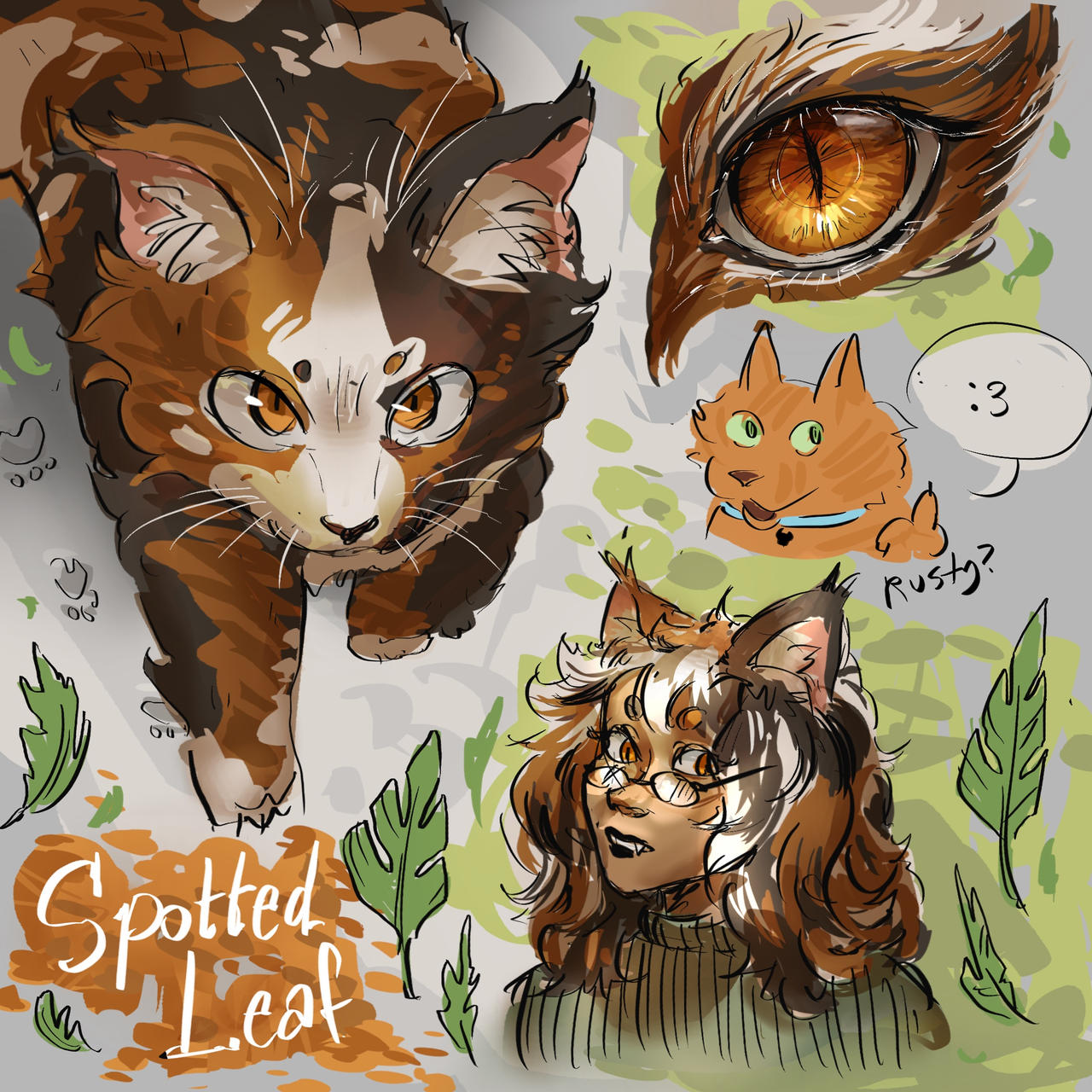 Spottedleaf Sticker Spottedleaf by Clarity1on on DeviantArt