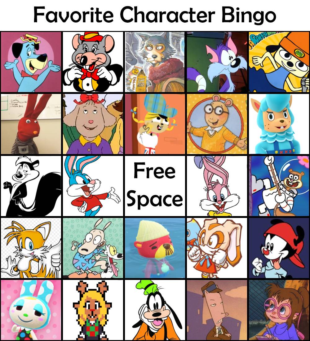 My Favorite Character Bingo By Joanawb On Deviantart My Favorite Character Bingo By Joanawb On Deviantart