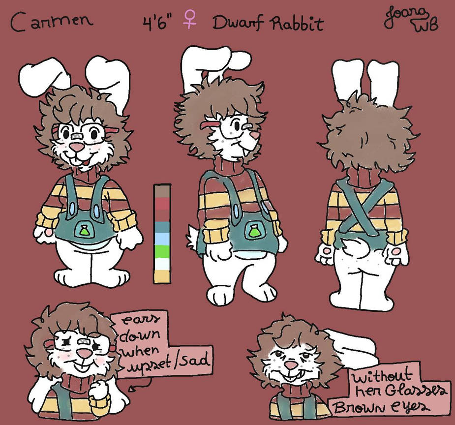 Carmen The Dwarf Rabbit (Fursona Reference Sheet) by JoanaWB on DeviantArt