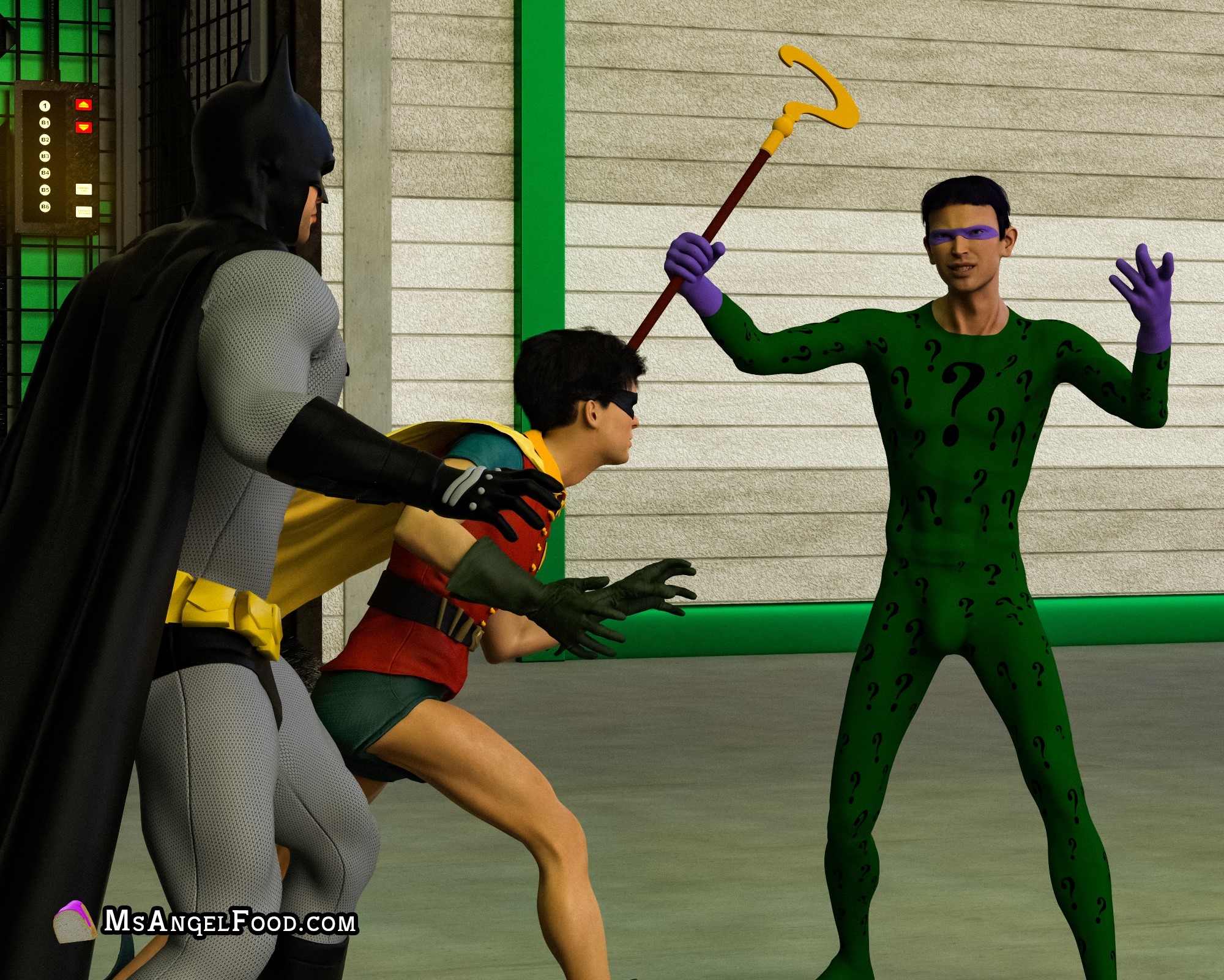 Batman and Robin Get Flattened Image 4 by msangelfood on DeviantArt