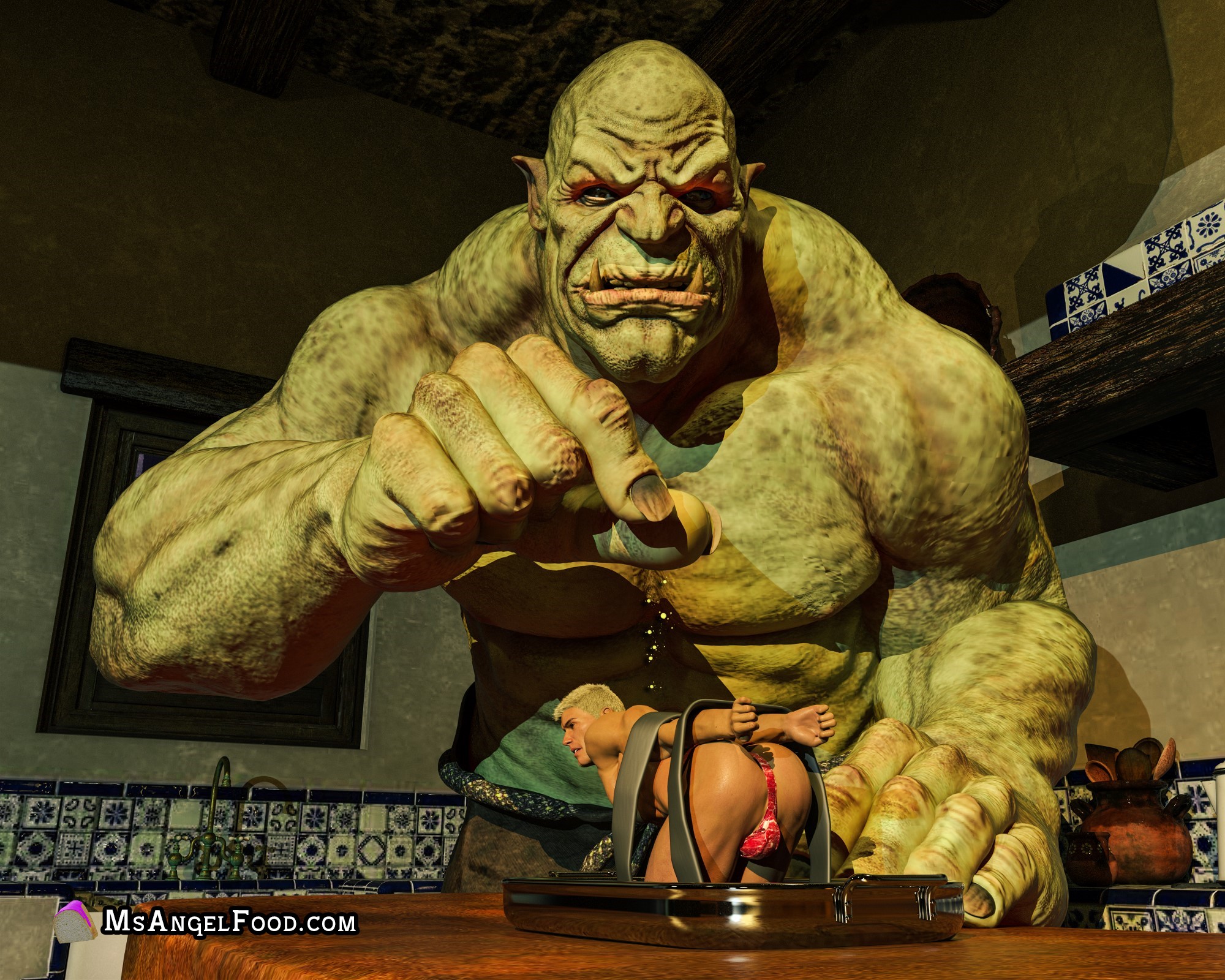Ogres Lunch Ogre Teases His Meal Image 2 by msangelfood on DeviantArt