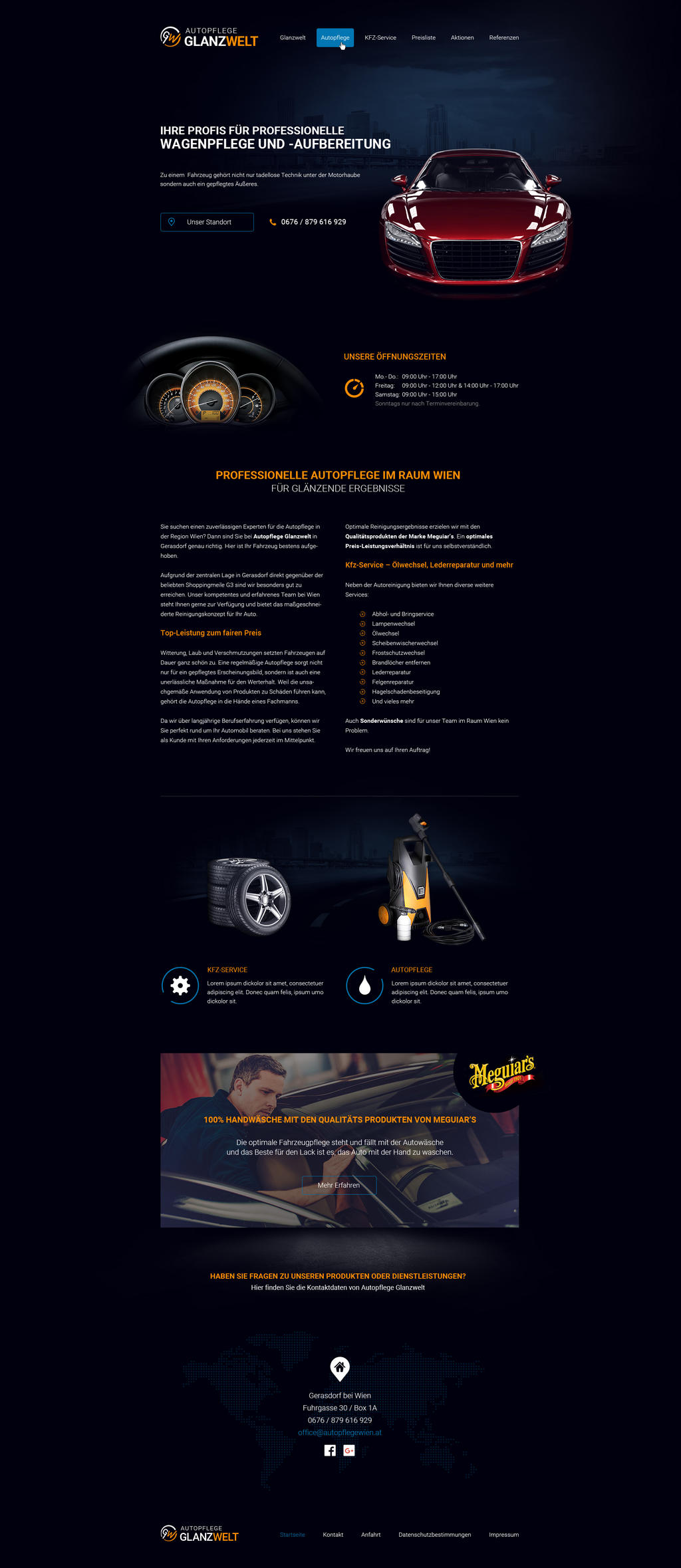 Autopflege Glanzwelt | Carwash Webdesign