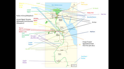 Locations of Pre-Dynastic Egyptian Pharaoh Finds