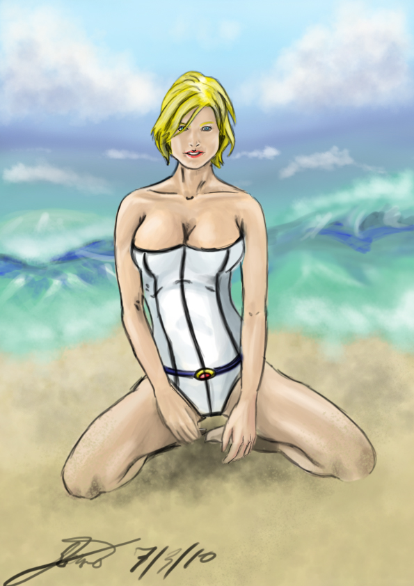 Power Girl At The Beach