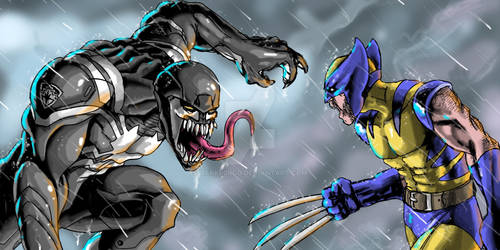 Space Knight Venom vs  Wolverine