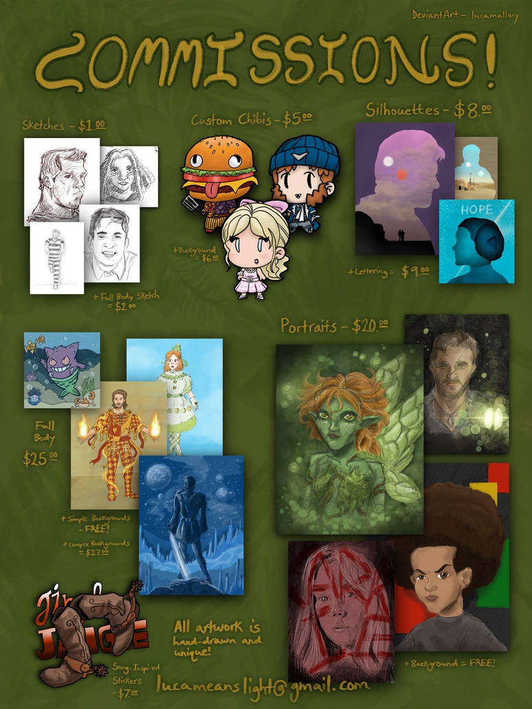 Artist Commissions Commissions Sheet by lucamallory on DeviantArt