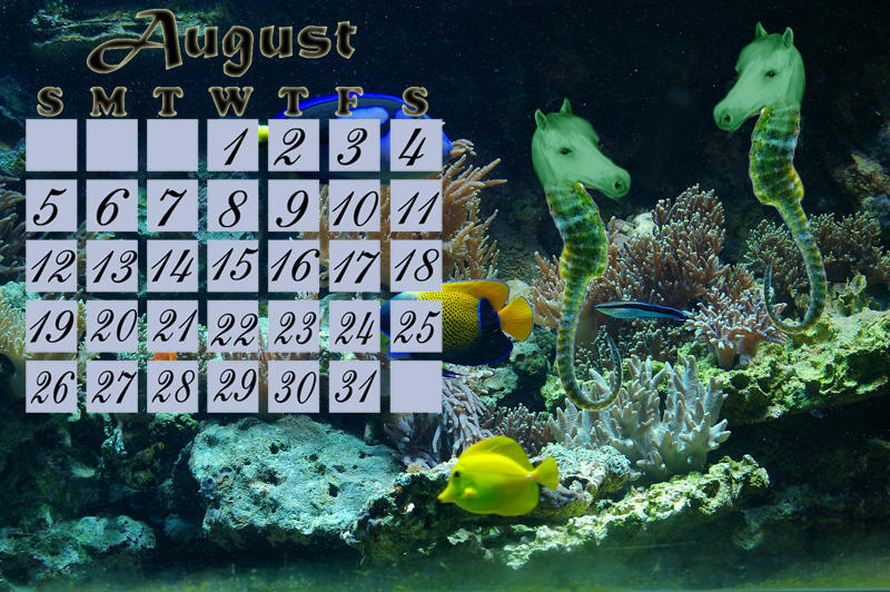 Seahorse Calendar for the Month of August by 3punkins on DeviantArt