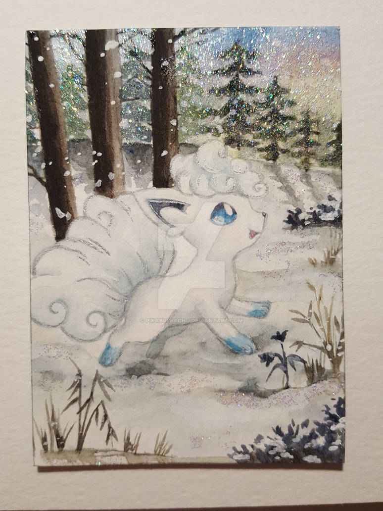 Alolan Vulpix running through a snowlandscape by Pikabulbachu on DeviantArt