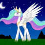 Princess Celestia walking at night