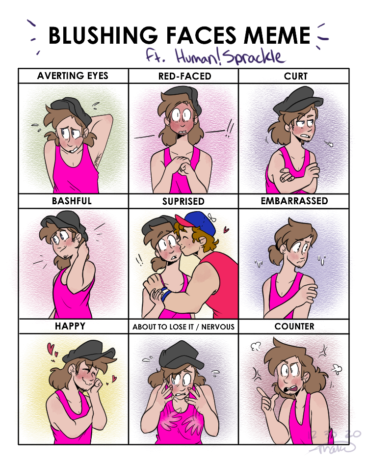 blushing faces meme ft human!sprackle by DitkaSaysHi on DeviantArt