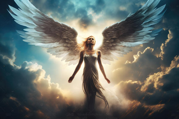 A illustration of angel in heaven eternal bliss by simoneedwardart on ...