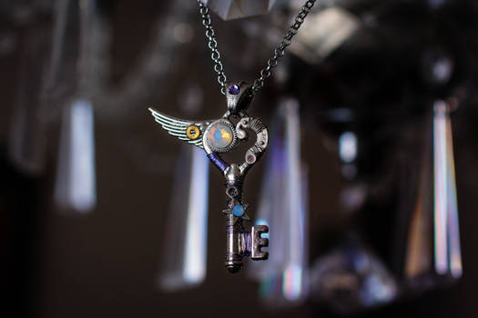 Lilac and Silver Steampunk skeleton key