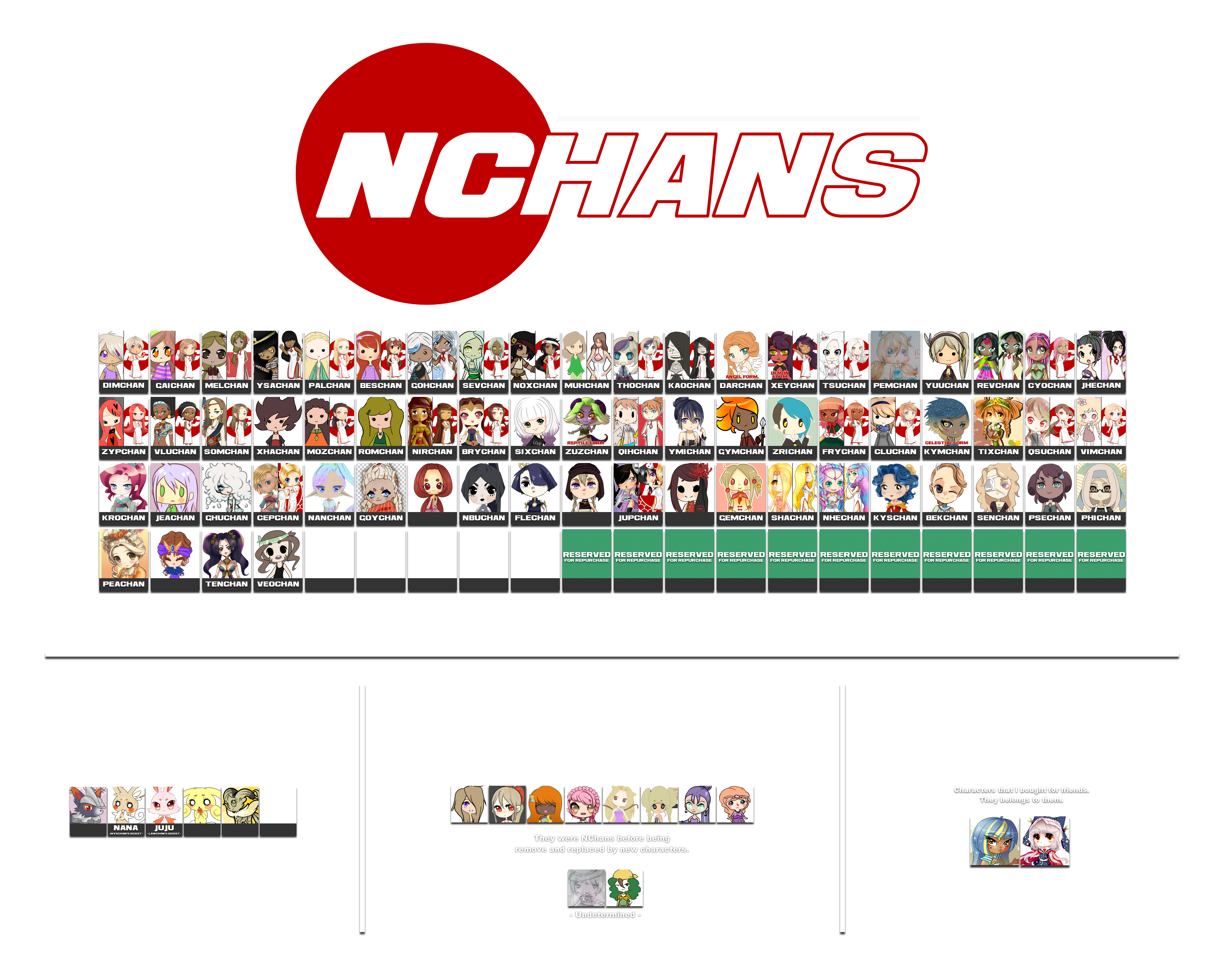 [Up #23] List of my adopted OCs | NChans + Other