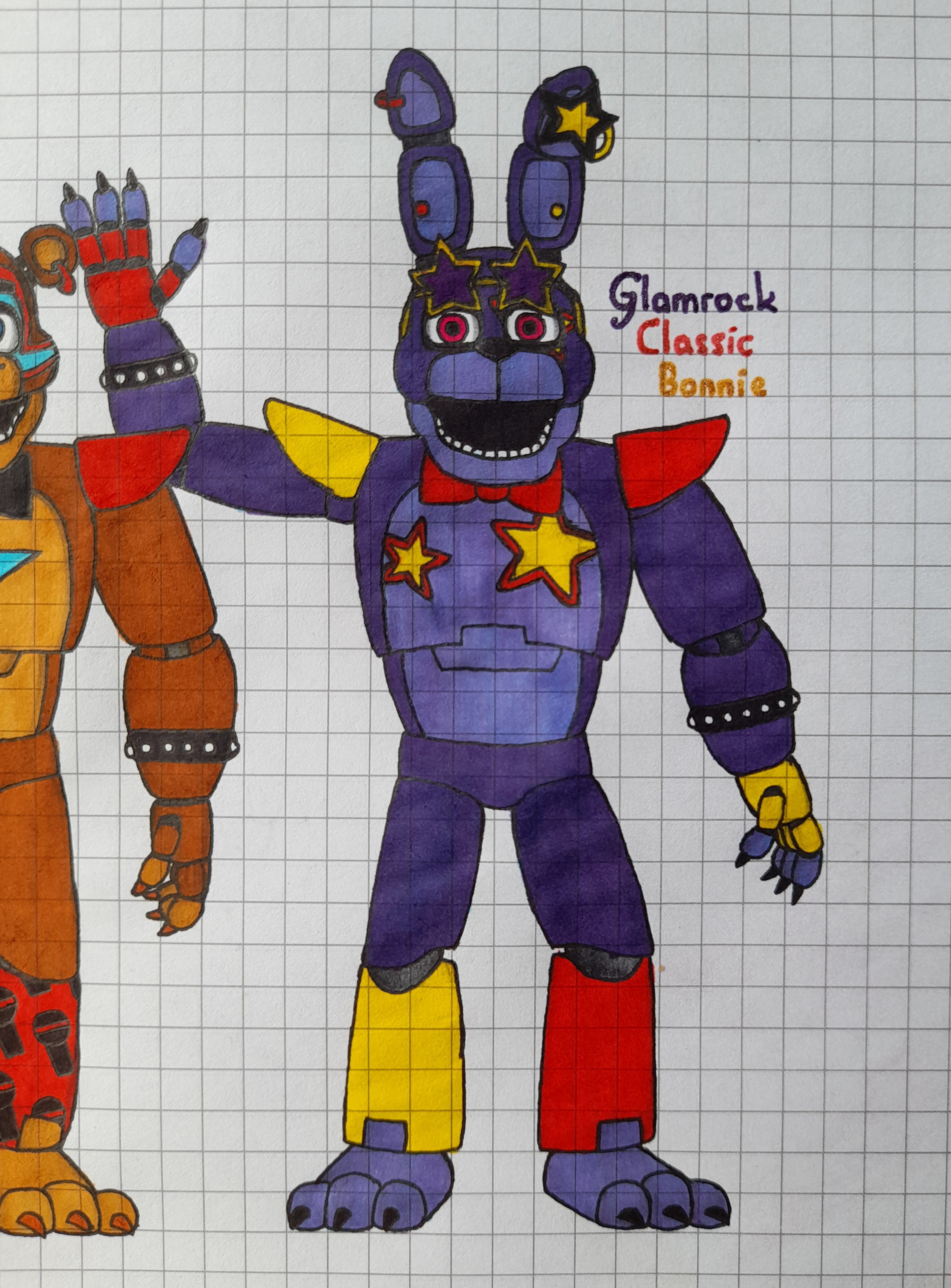 How to draw Glamrock Bonnie (FNaF: Security Breach) 