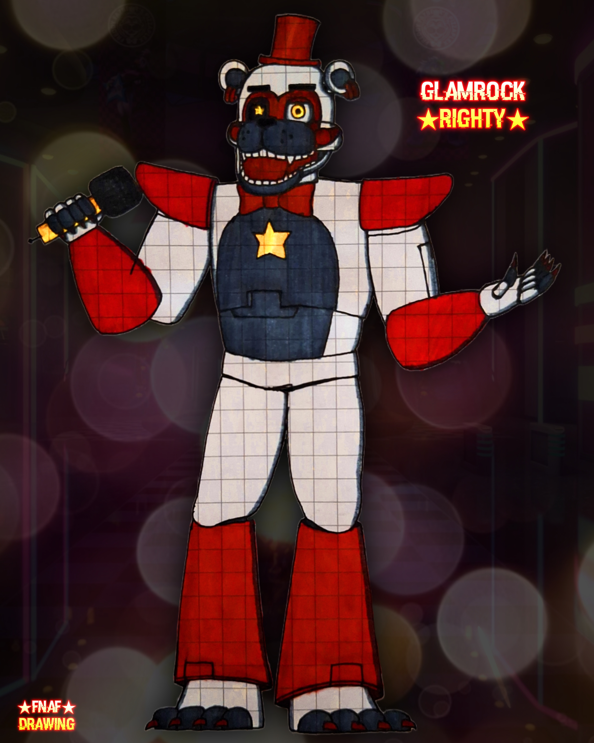 Fnaf Drawing - Glamrock Righty by FreddyFrostbear5 on DeviantArt