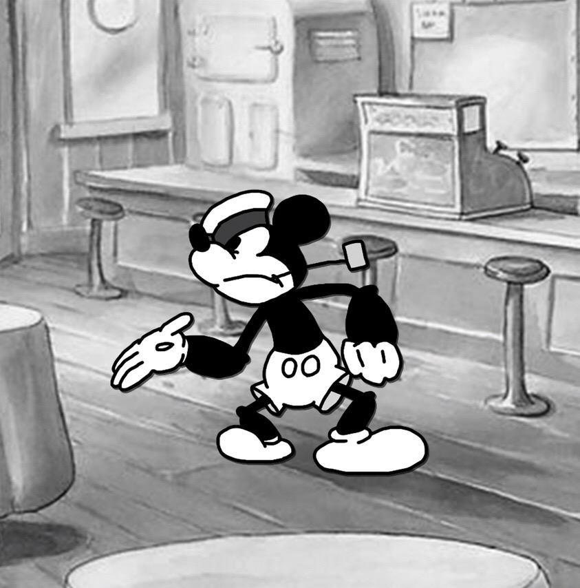 Mickey Mouse as Popeye (B'n'W) by BlazeJohnson28 on DeviantArt