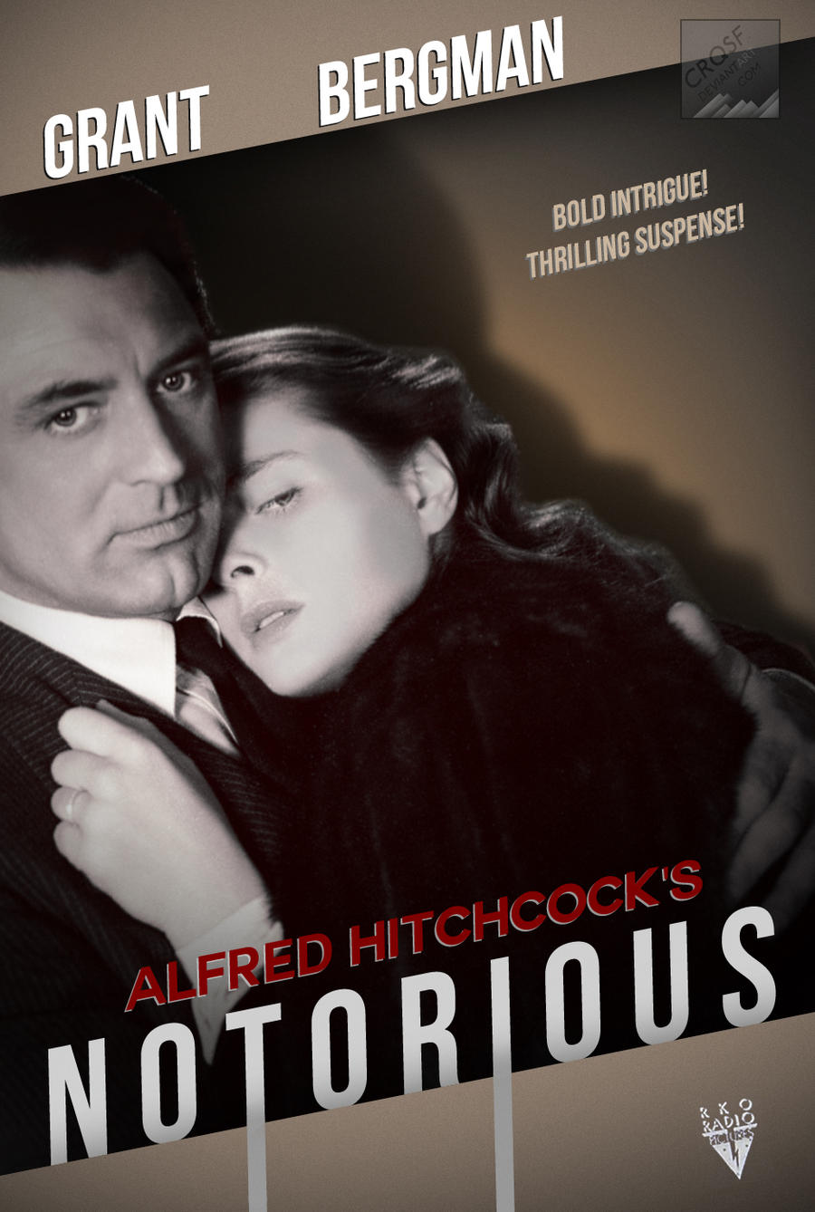 Notorious (1946, dir. Alfred Hitchcock) poster by crqsf, 2012