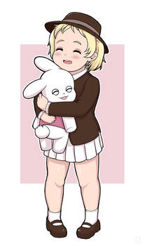 Conny with her plush bunny