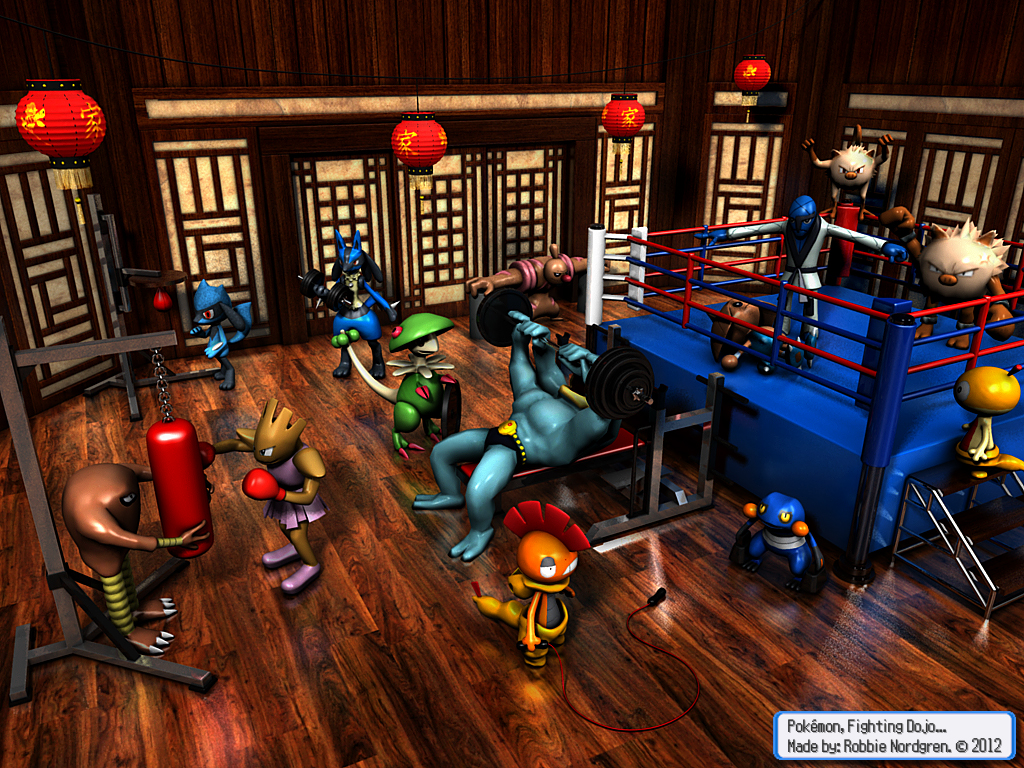 Pokemon 3D - Fighting Dojo by robbienordgren on DeviantArt