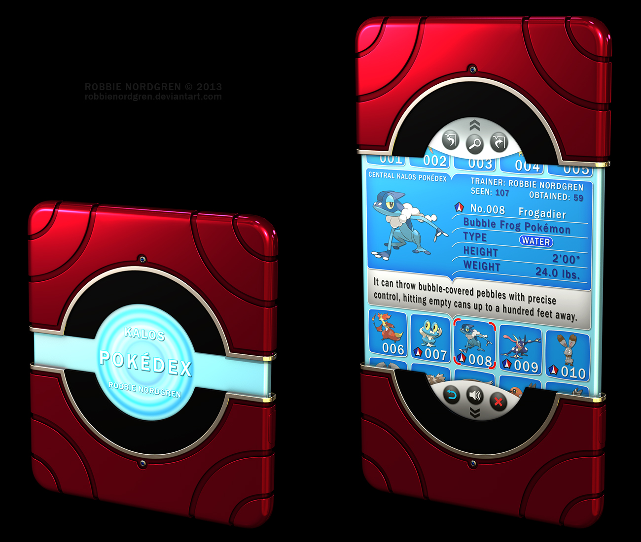 A REPLICA OF THE POKEDEX OF KALOS IN POKEMON