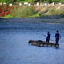 Lightermen on the raft