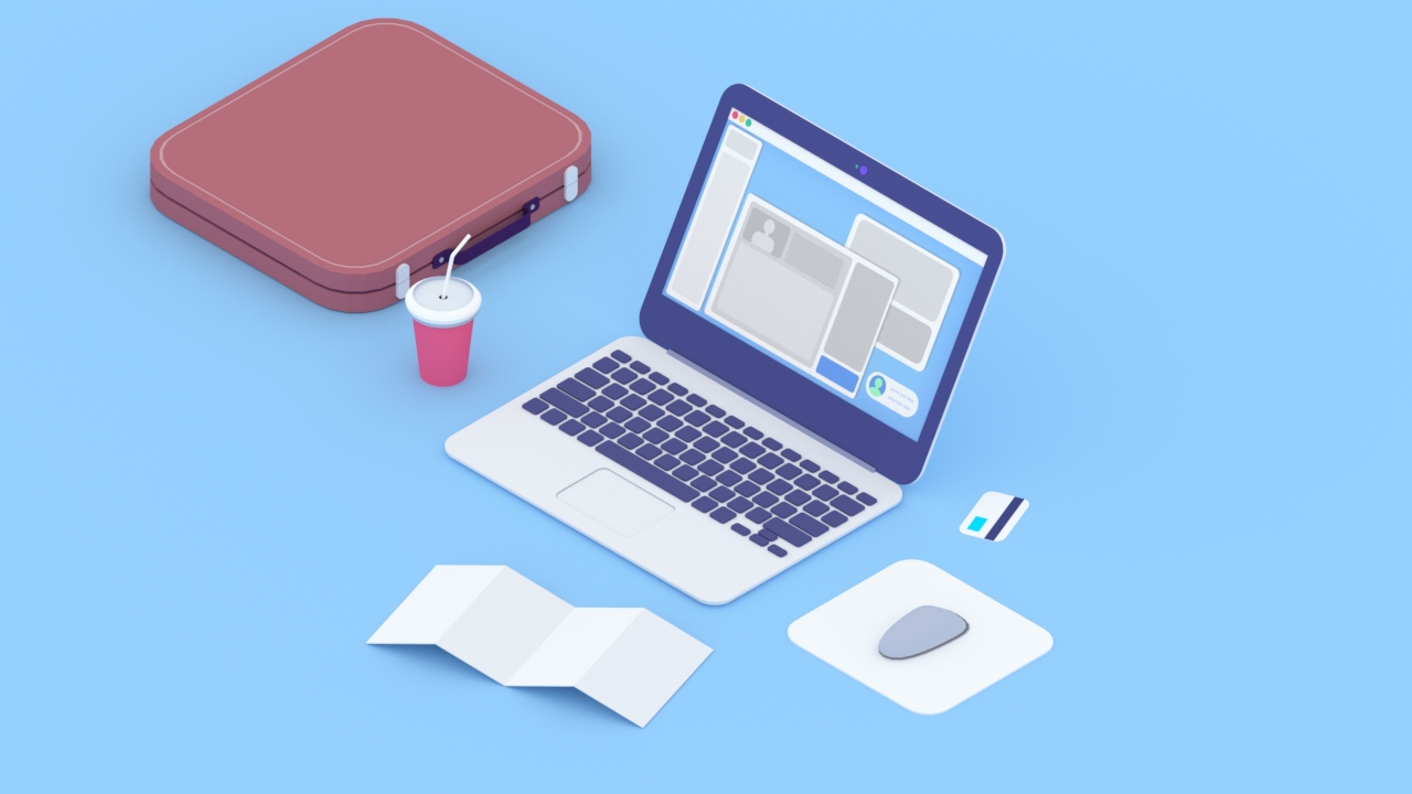 Laptop 3d illustration