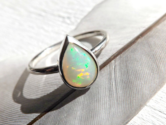 Drop Shaped Opal Ring