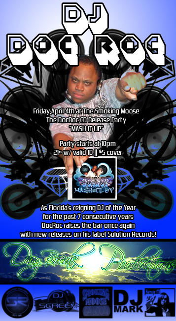 April 4th Flyer - Dj DocRoc by RamsieM on DeviantArt