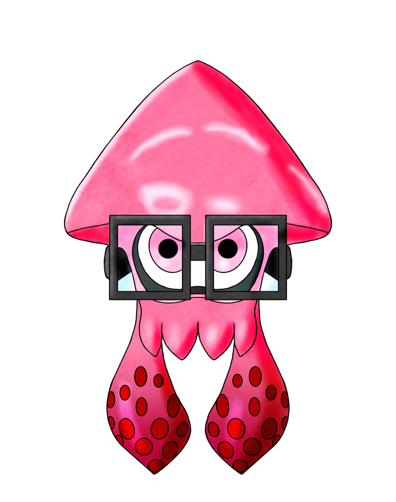 Crazy Pink Inkling Squid Form (no background) by MinyBoy5 on DeviantArt