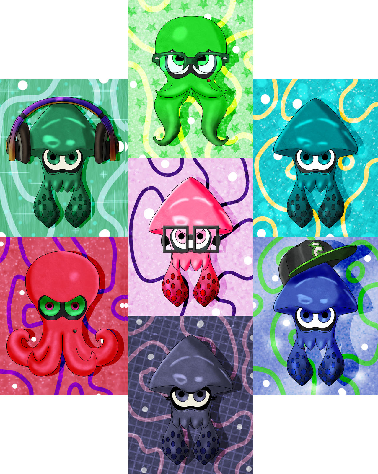 Pink Inkling Jumping Pink Inkling Squad Collage (varation) by MinyBoy5 on DeviantArt