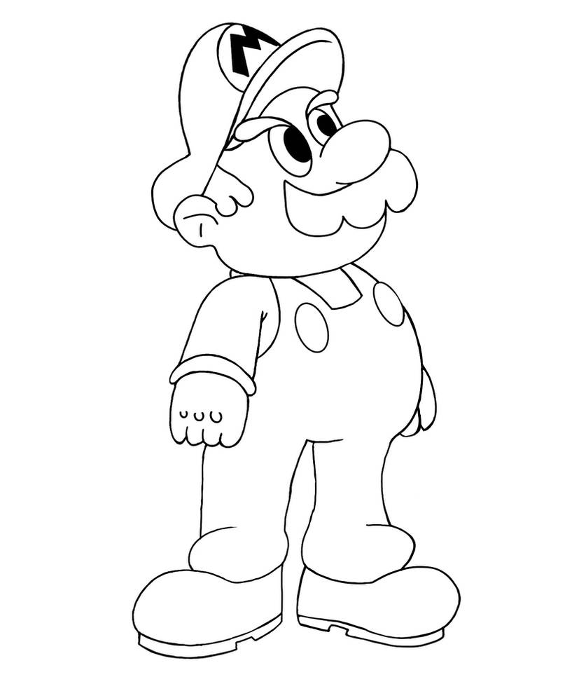 Mario Startingline Superstar Mario (outline) by MinyBoy5 on DeviantArt