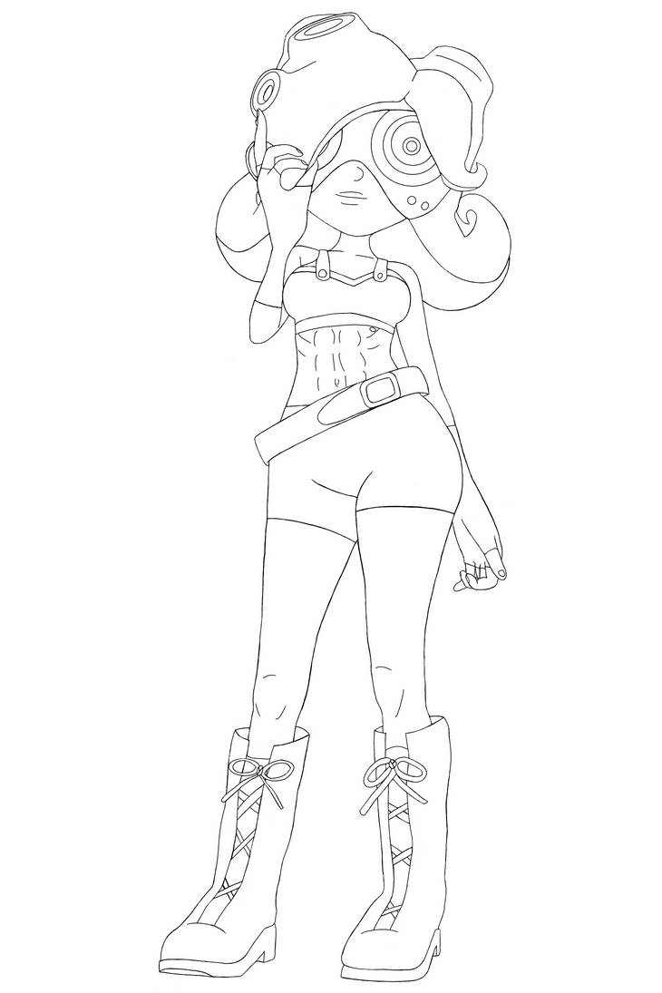 Bodacious Wanted Octoling (outline) by MinyBoy5 on DeviantArt
