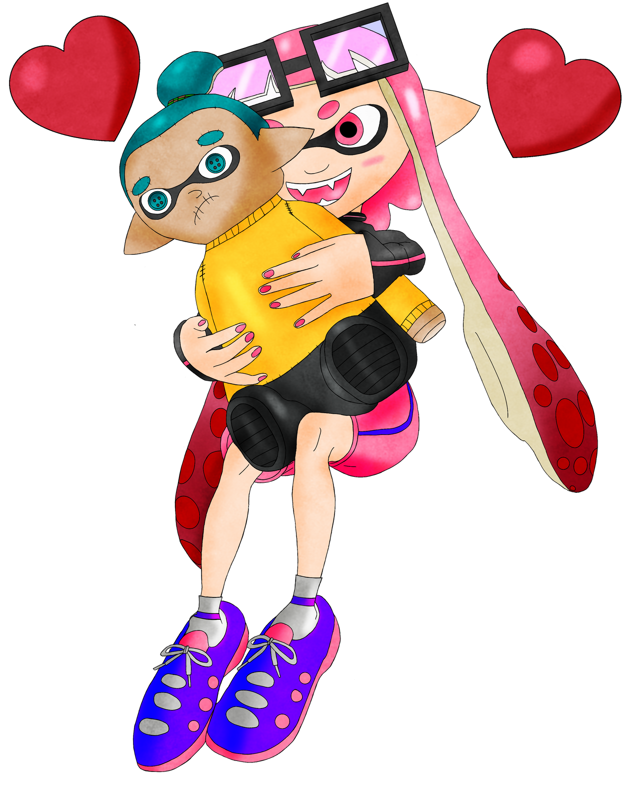 Crazy Pink Inkling's Doll (no background) by MinyBoy5 on DeviantArt