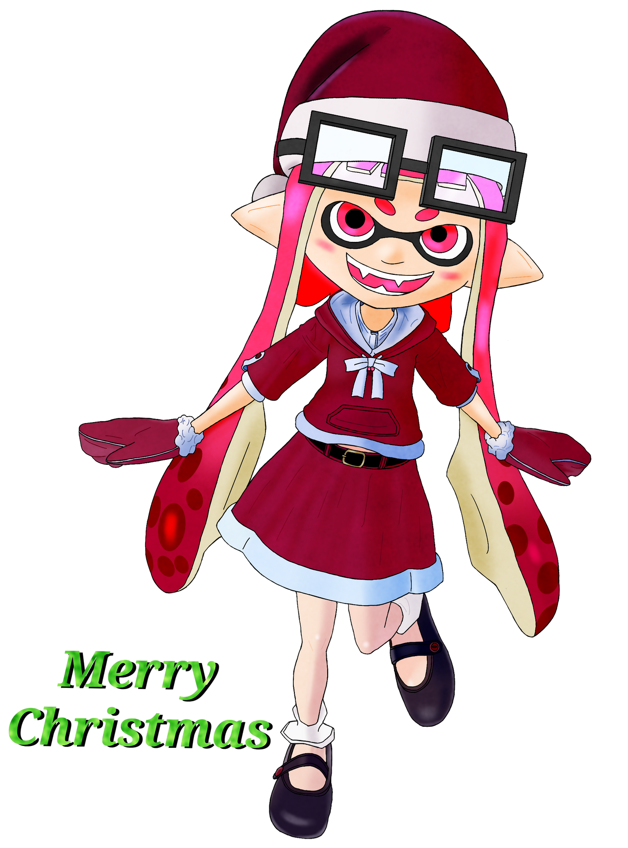 Pink Inkling Jumping Merry Christmas Crazy Pink Inkling (no background) by MinyBoy5 on ...