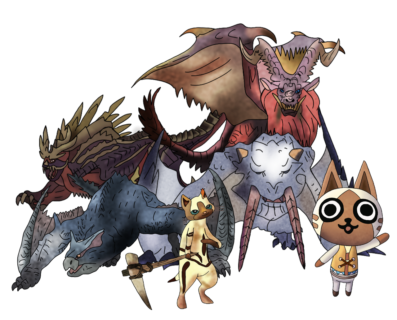 Monster Hunter Cats 5 no Background By MinyBoy5 On DeviantArt monster-hunter-cats-5-no-background-by-minyboy5-on-deviantart