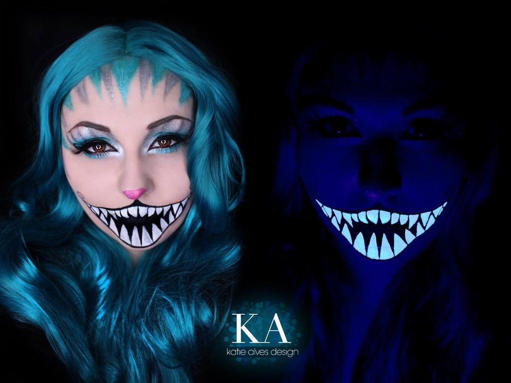 Black Light Cheshire Cat Makeup W