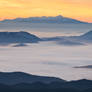 Dawn in Gorgany Mountains. Carpathians