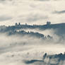 Morning clouds over mountains