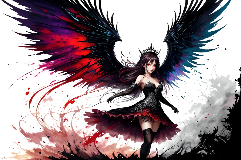 Lovely anime girl avatar dark angel