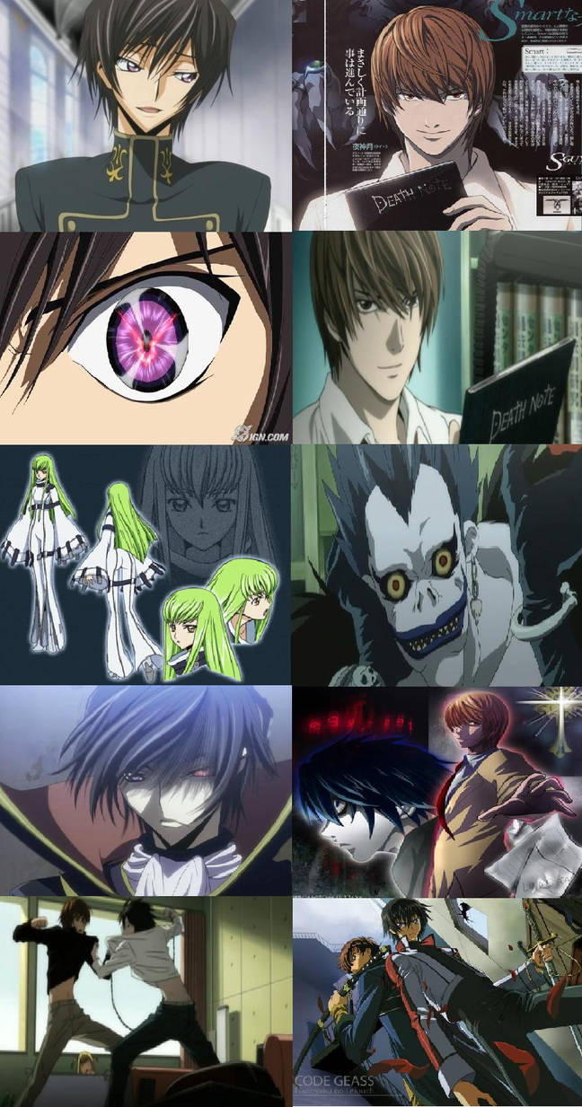 Light vs. Lelouch  Death note, Anime crossover, Code geass