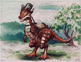Velociraptor Dragon by ARSLUMIEL