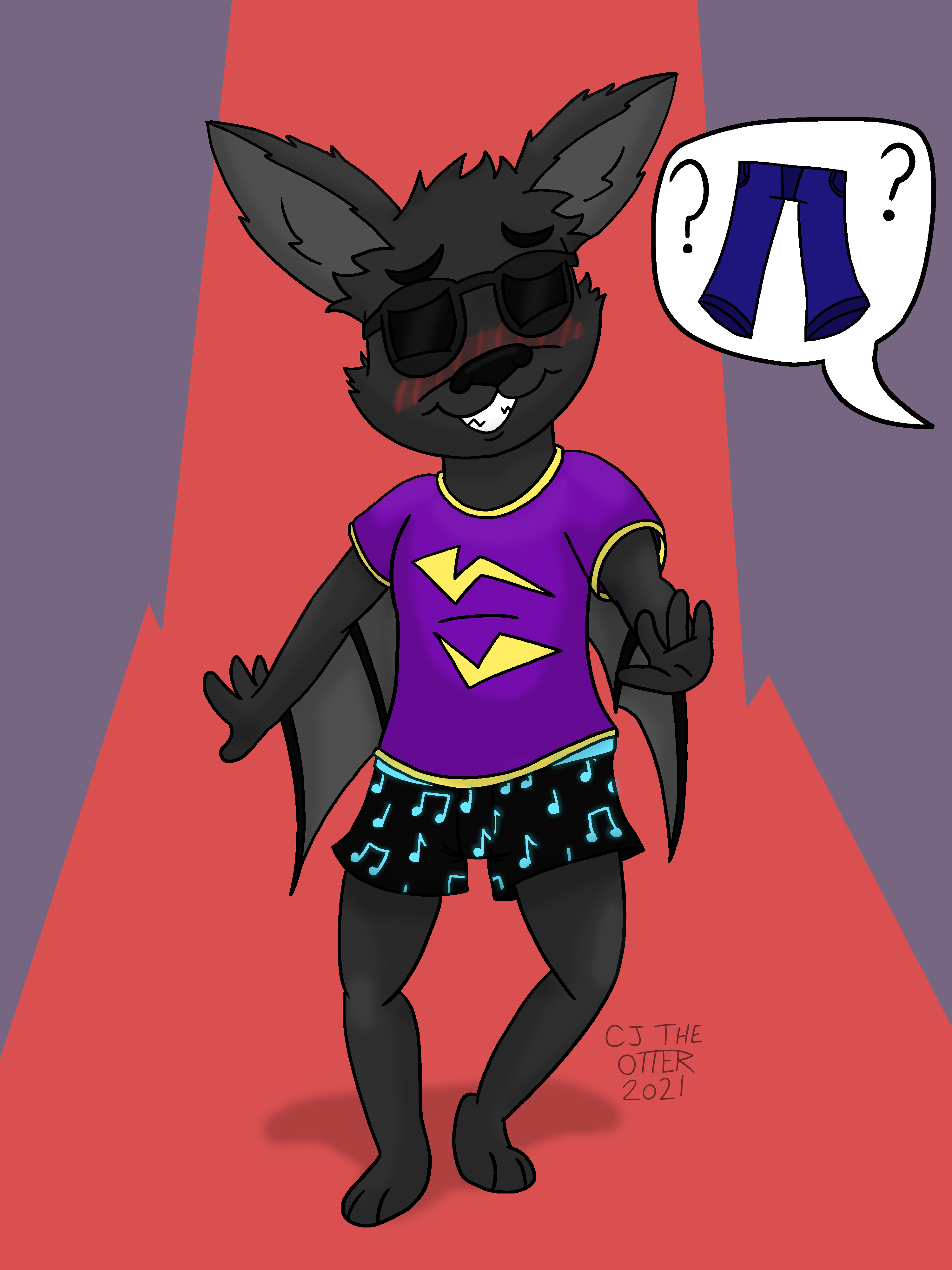 Depantsed Bat by Cj-The-Otter on DeviantArt