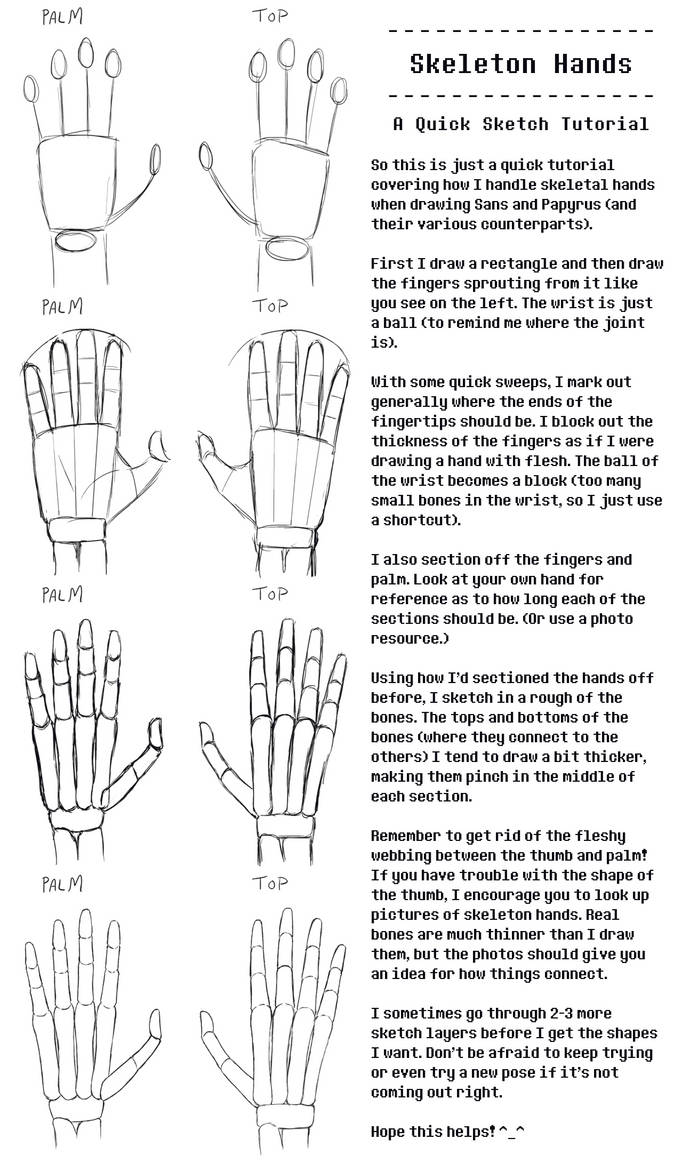 How To Draw A Skeleton Hand Easy