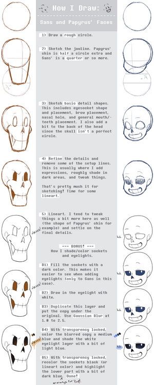 How I Draw - Sans and Papyrus' Faces