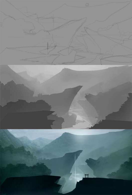 How to Paint a Landscape Painting and Matte basics