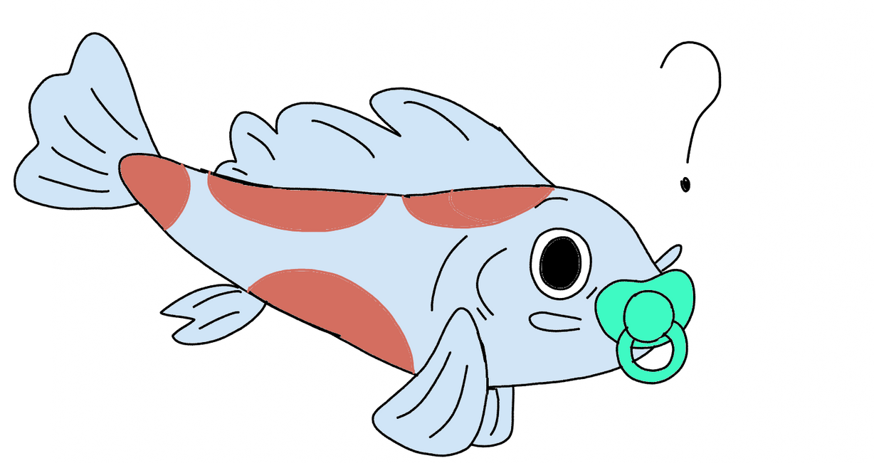 Fish with a pacifier by JourneyTheCatGirl on DeviantArt