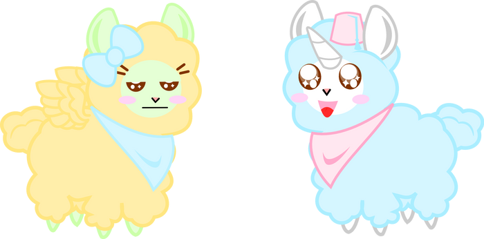 llamacorn and pegama as babies