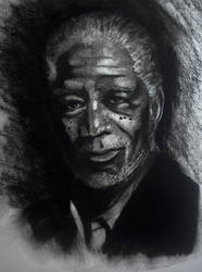 Morgan Freeman Charcoal